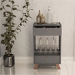 Boahaus Belfast 2-Drawer Modern Wood Mini Bar with Open Shelf in Gray