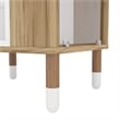 Boahaus Brighton Modern Wood Mini Bar with Glass Compartment in White/Brown