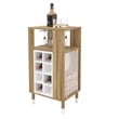 Boahaus Brighton Modern Wood Mini Bar with Glass Compartment in White/Brown