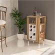 Boahaus Brighton Modern Wood Mini Bar with Glass Compartment in White/Brown