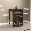 Boahaus Cambridge Modern Wood Bar Table with Wine Storage in Dark Brown