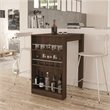 Boahaus Cambridge Modern Wood Bar Table with Wine Storage in Dark Brown