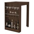 Boahaus Cambridge Modern Wood Bar Table with Wine Storage in Dark Brown