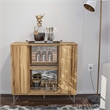 Boahaus Dublin Modern Wood Bar Cabinet with Built-in Wine Rack in Brown