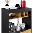 Boahaus Exeter Modern Wood Mini Bar with Glass Doors in Brown