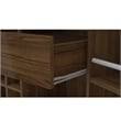Boahaus Liverpool 1-Drawer Modern Wood Expandable Bar Cabinet in Dark Brown