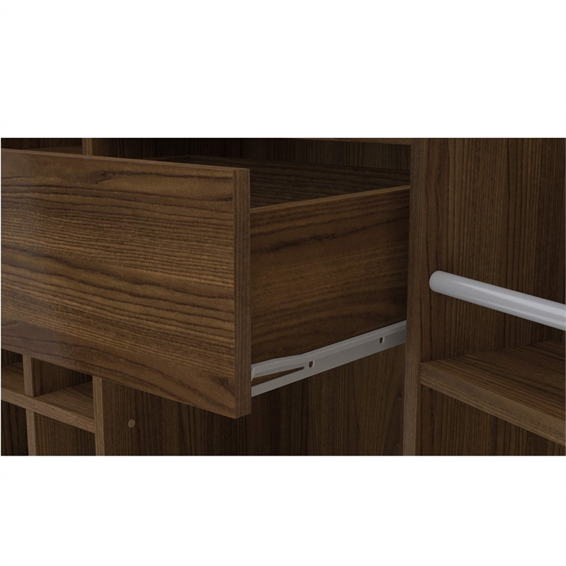 Boahaus Liverpool 1-Drawer Modern Wood Expandable Bar Cabinet in Dark Brown