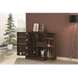 Boahaus Liverpool 1-Drawer Modern Wood Expandable Bar Cabinet in Dark Brown