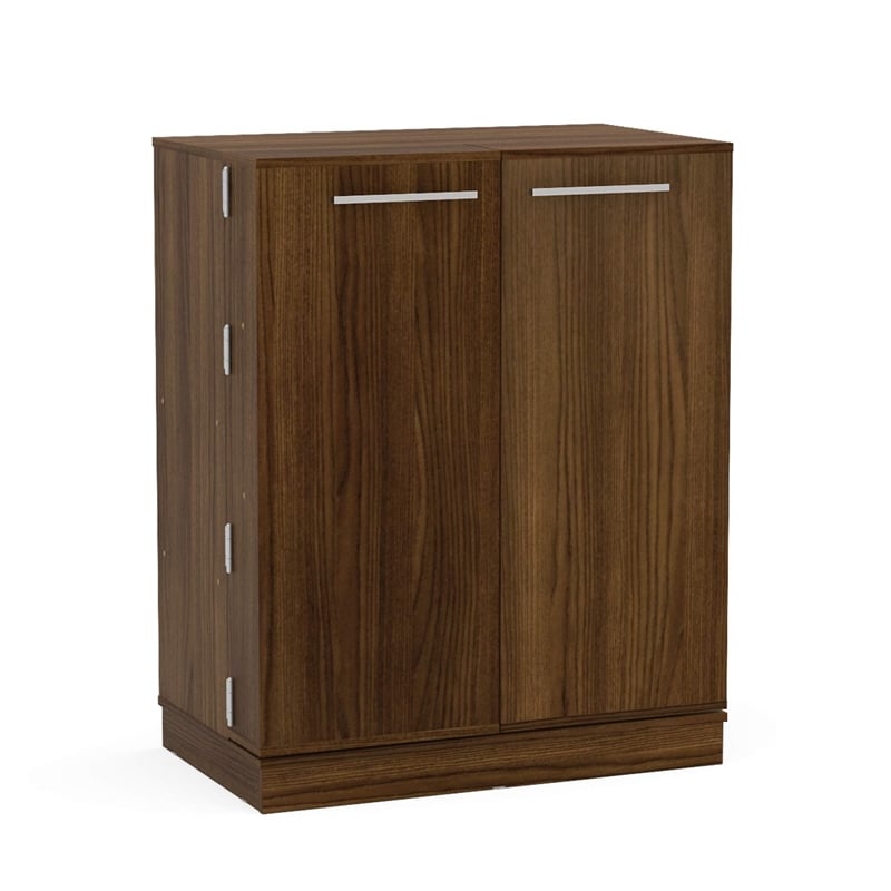Boahaus Liverpool 1-Drawer Modern Wood Expandable Bar Cabinet in Dark Brown