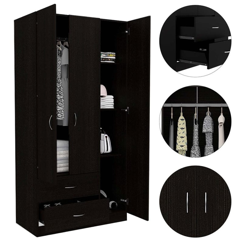 Boahaus Frankfurt Armoire (Black)
