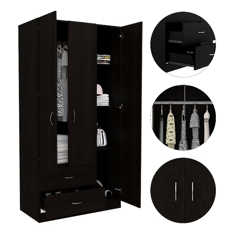 Boahaus Frankfurt Armoire (Black)