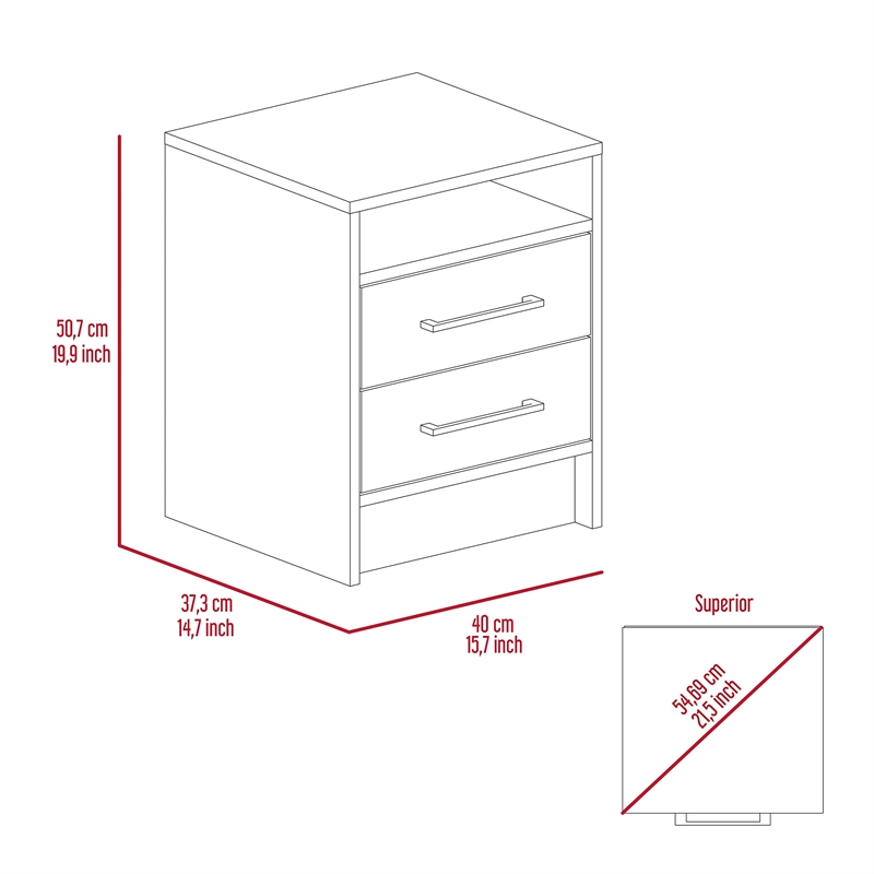 Boahaus Malaga Nightstand (White)