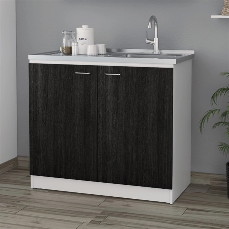 Boahaus Dunkerque Kitchen Base Cabinet (Black)