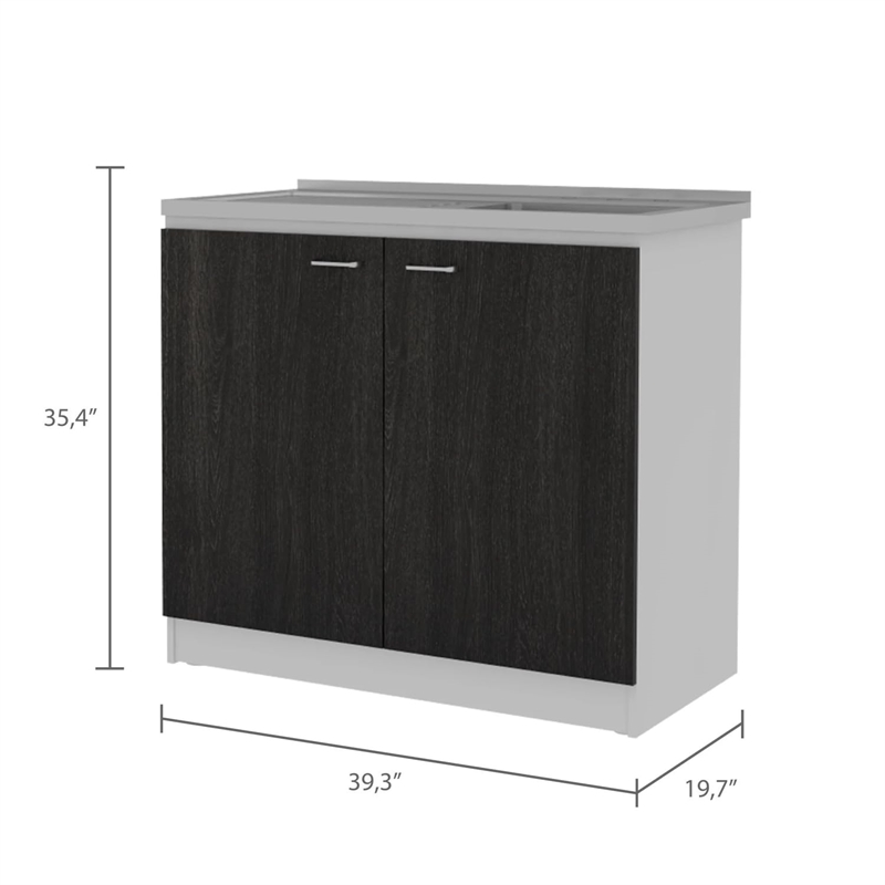 Boahaus Dunkerque Kitchen Base Cabinet (Black)