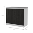 Boahaus Dunkerque Kitchen Base Cabinet (Black)
