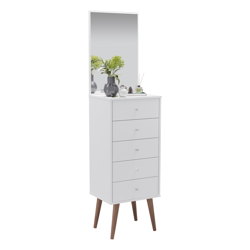 Boahaus Irene Modern 5 Drawer Dresser with Mirror
