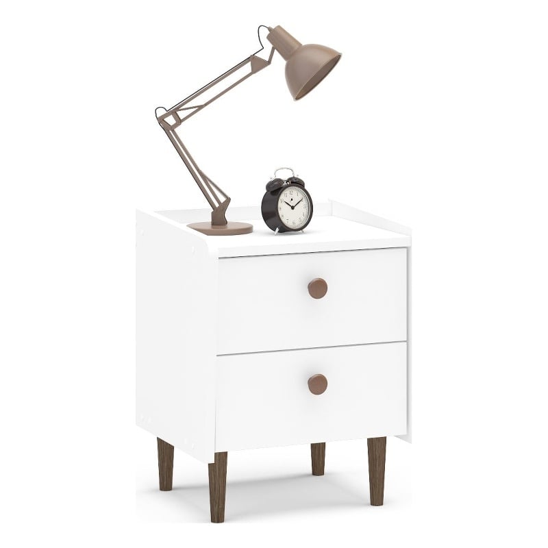 Boahaus Alcoy Modern White Nightstand