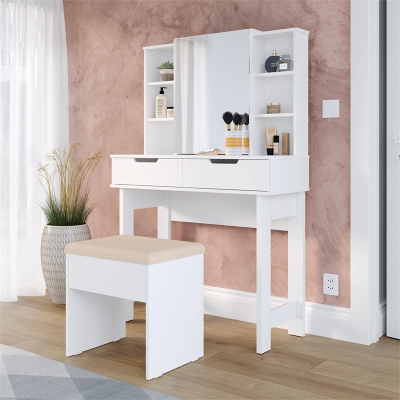 Boahaus Hera Modern White Vanity Set