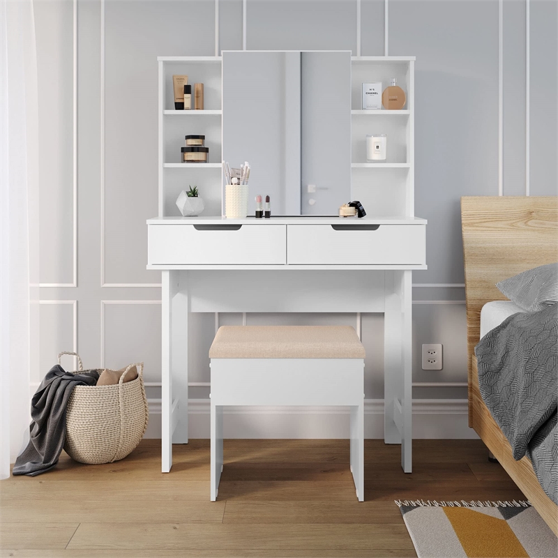 Boahaus Hera Modern White Vanity Set