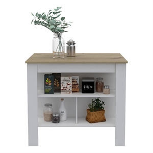 Boahaus Le Havre Kitchen Island  (White - Brown)