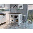 Boahaus Le Havre Kitchen Island  (White - Dark Brown)