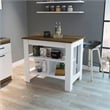 Boahaus Le Havre Kitchen Island  (White - Dark Brown)
