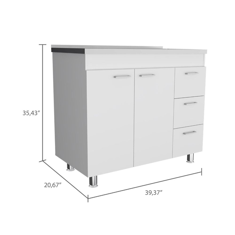 Boahaus Le Havre Kitchen Island  (Black - Brown)