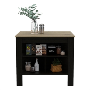 Boahaus Le Havre Kitchen Island  (Black - Brown)
