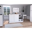Boahaus Quimper Kitchen Base Cabinet (White - Dark Brown)