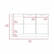 Boahaus Quimper Kitchen Base Cabinet (White - Dark Brown)