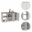 Boahaus Lorient Kitchen Island (White-Brown)