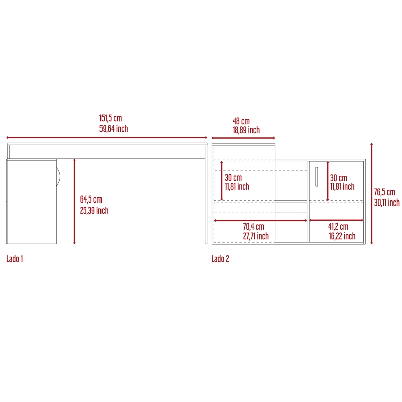 Boahaus Linyi L-Shaped Computer Desk (Light Gray)