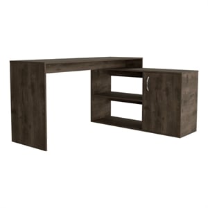 Boahaus Linyi L-Shaped Computer Desk (Dark Brown)