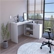 Boahaus Linyi L-Shaped Computer Desk (Smoked White)