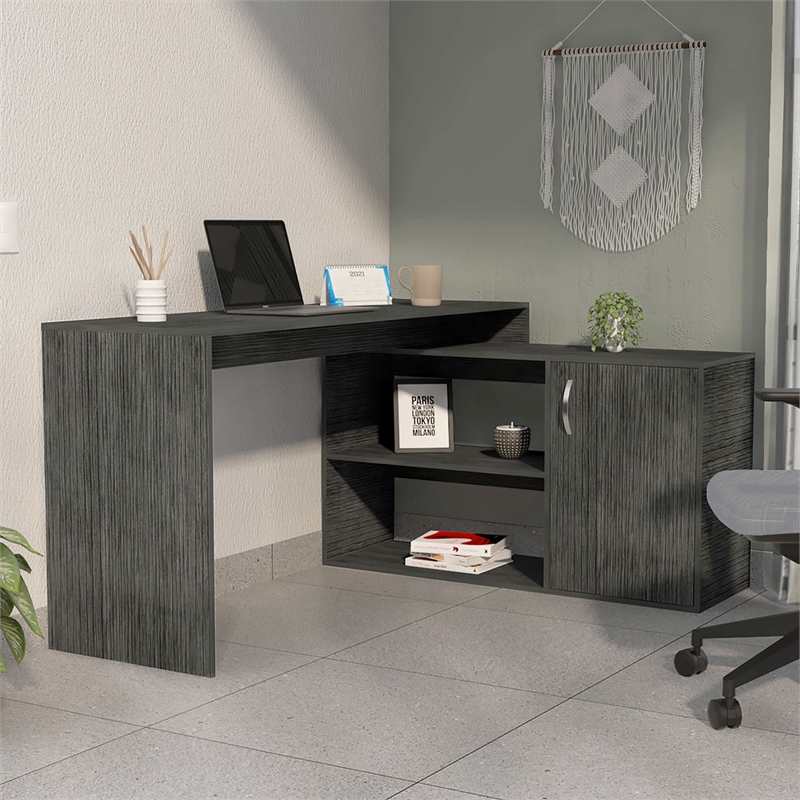 Boahaus Linyi L-Shaped Computer Desk (Gray)