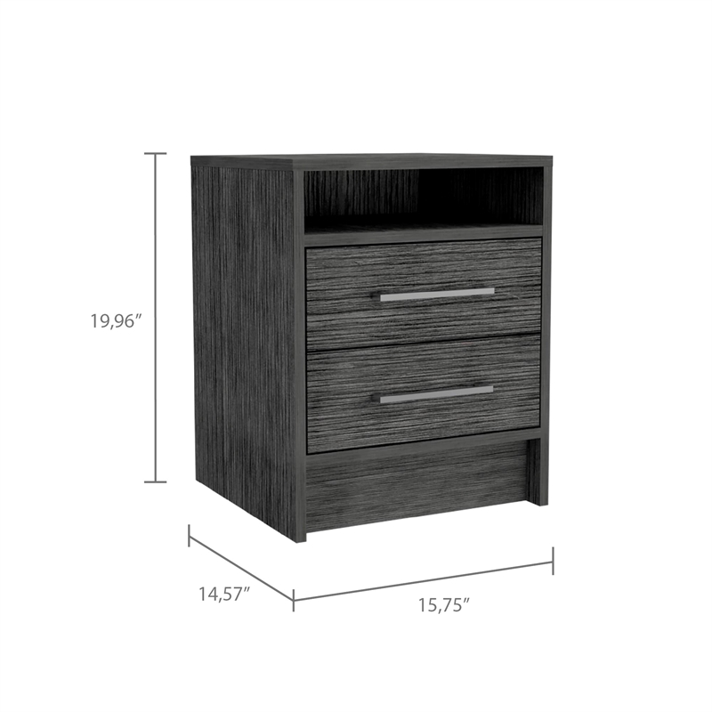 Boahaus Malaga Nightstand  (White - Brown)