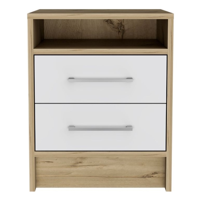 Boahaus Malaga Nightstand  (White - Brown)