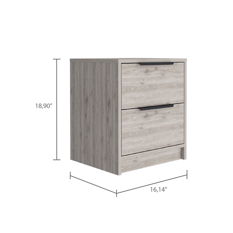 Boahaus Malaga Nightstand  (White - Gray)