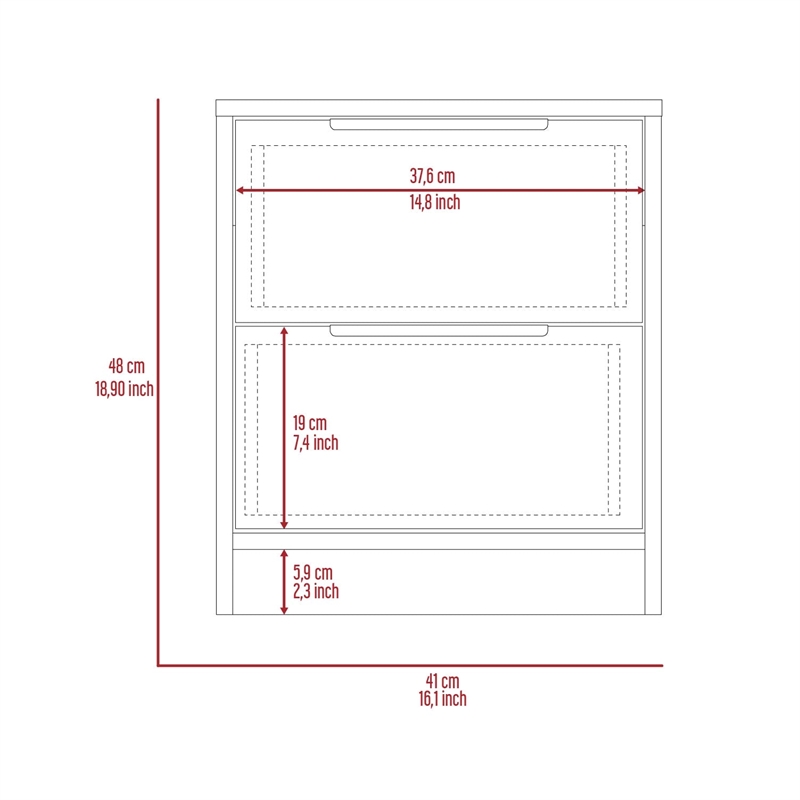 Boahaus Toledo Nightstand  (Light Gray)