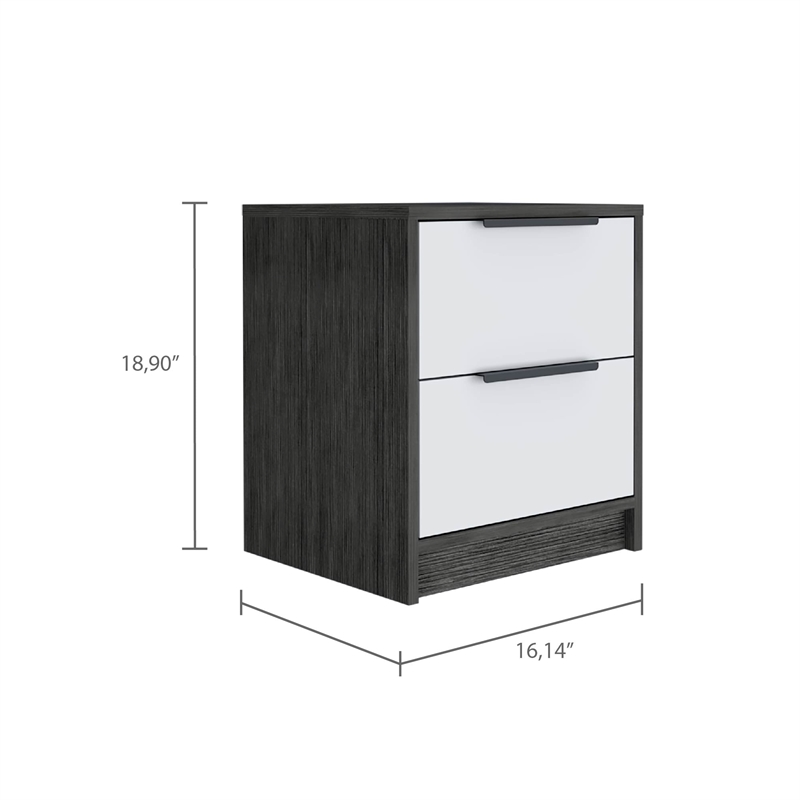 Boahaus Toledo Nightstand  (White - Brown)