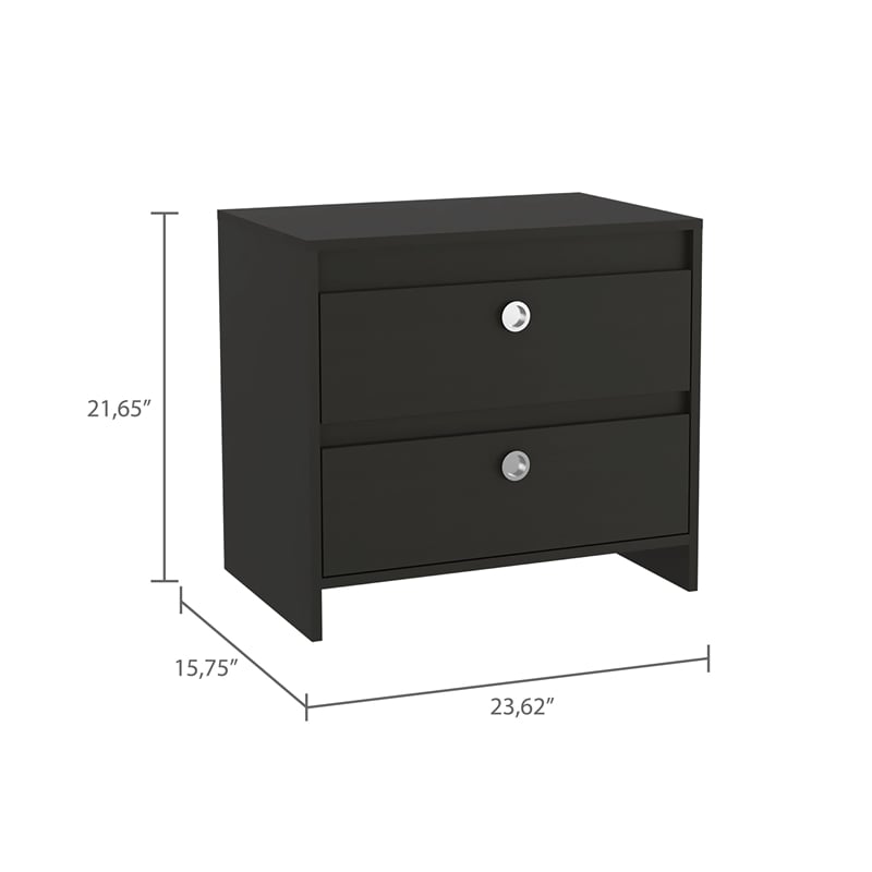 Boahaus Toledo Nightstand  (Black - Brown)