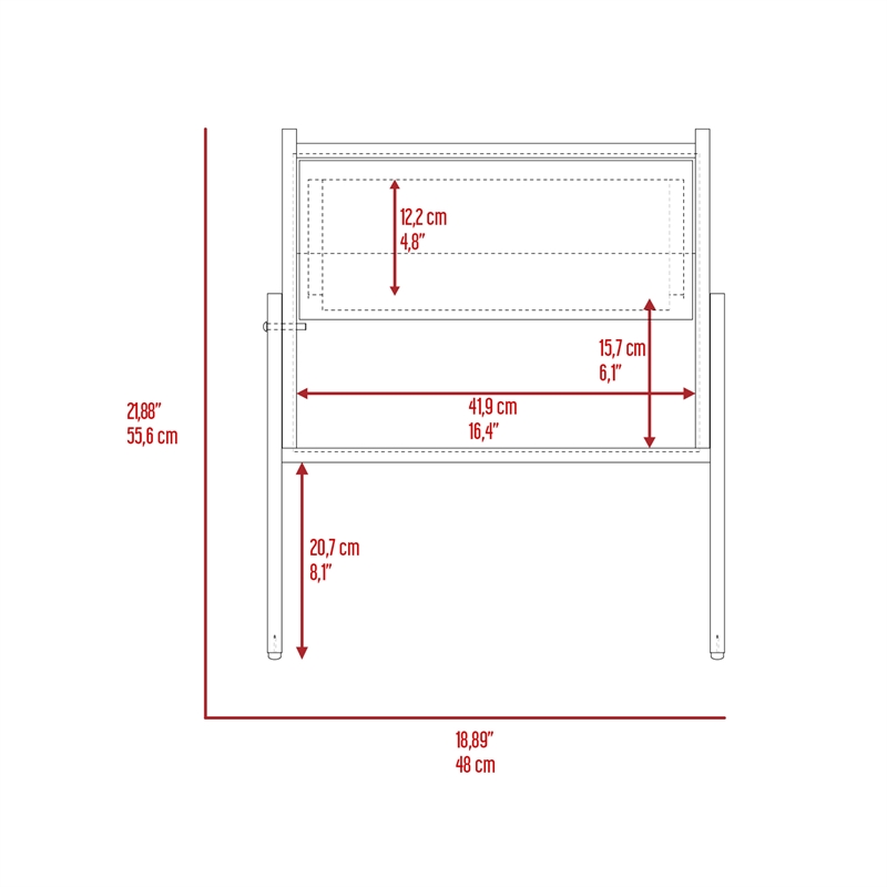 Boahaus Elche Nightstand (White-Dark Brown)