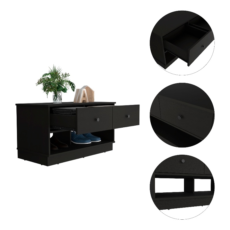 Boahaus Luxor Storage Bench (Black)