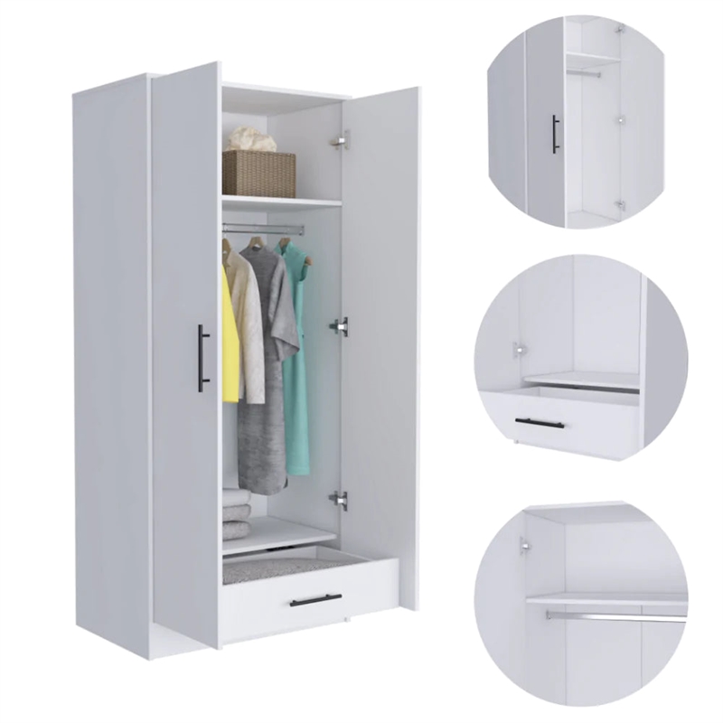 Boahaus Hamburg Armoire (White)