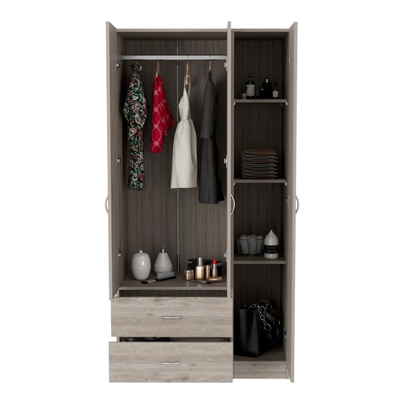 Boahaus Frankfurt Armoire (Light Gray)