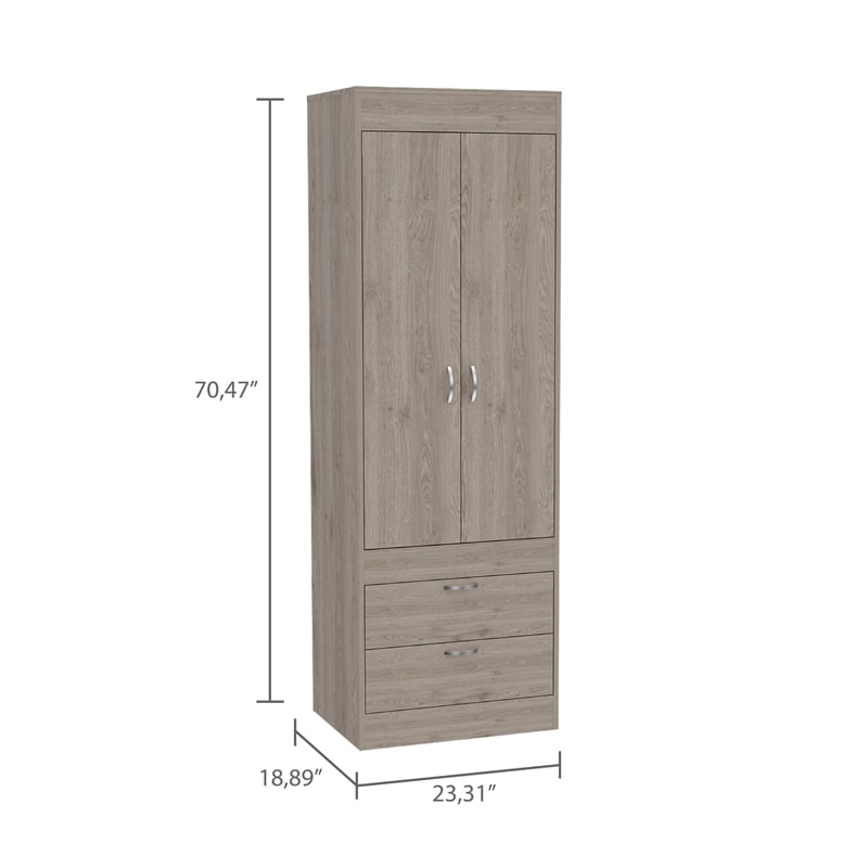 Boahaus Essen Armoire (Light Gray)