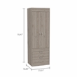Boahaus Essen Armoire (Light Gray)