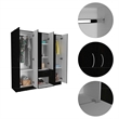 Boahaus Cologne Armoire (Black Wengue/White)