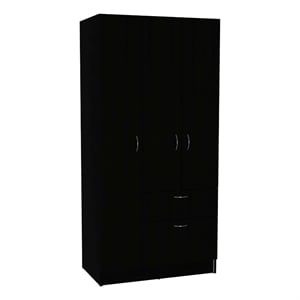 Boahaus Dresden Armoire (Black Wengue/White)