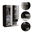 Boahaus Kiel Armoire (Black Wengue/White)
